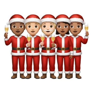 create a realistic emoji shwoing logistic workers celebrating christmas sticker
