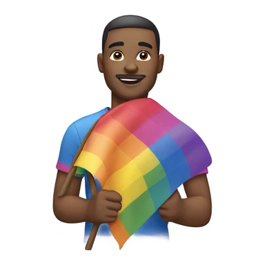 gay man with gay pride sticker
