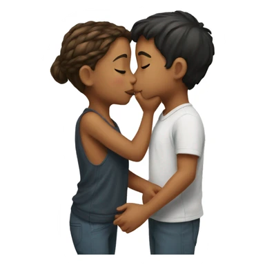 Boy kissing girl sticker