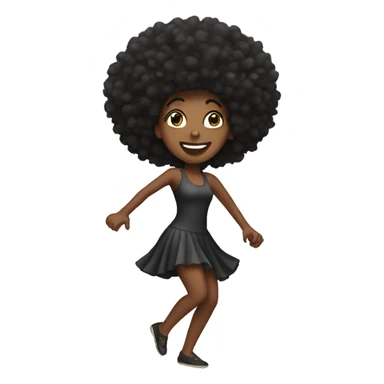 Black woman with Afro dancing sticker