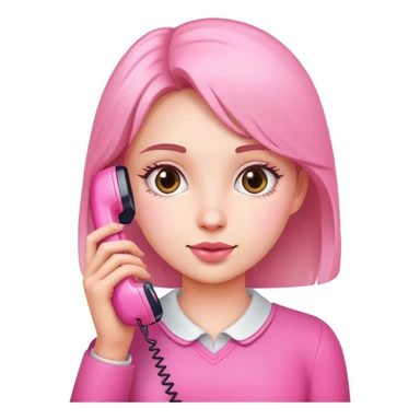 Girl with a phone pink sticker