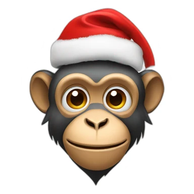 Monkey in Santa Claus hat sticker