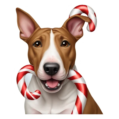 bull terrier and candy cane sticker