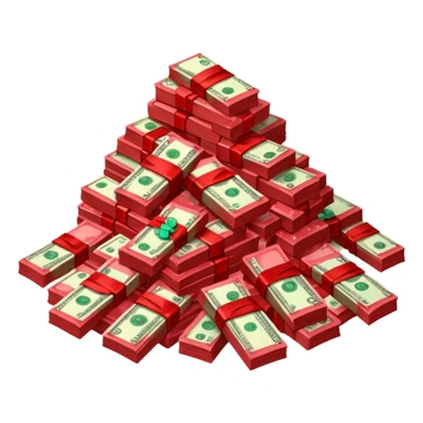 red glitter money sticker