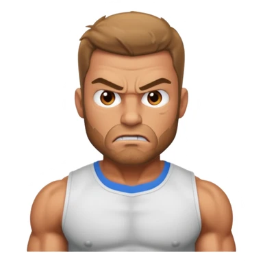 angry man with torso sticker