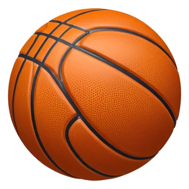 basketball ball object icon, glossy texture, clean seams, 3D cartoon, mobile game icon style, centered, soft shadow, clean background, no text, no watermark sticker