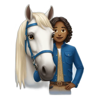 Le jeune Nicola à des grands chevaux bleu +🤩 sticker