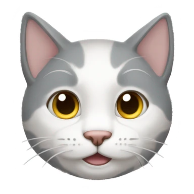 Gato gris y blanco llorando sticker