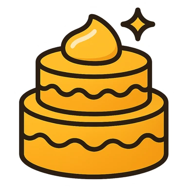 shiny golden cake sticker