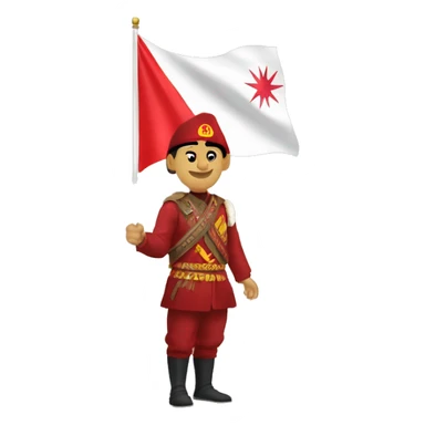 sadyr japarov with new flag of kyrgyzstan sticker