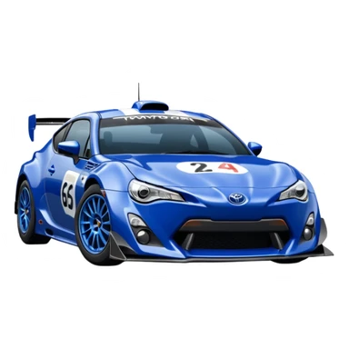 Sexy glossy dark blue 2025 Toyota 86 4-door rally racing car  sticker