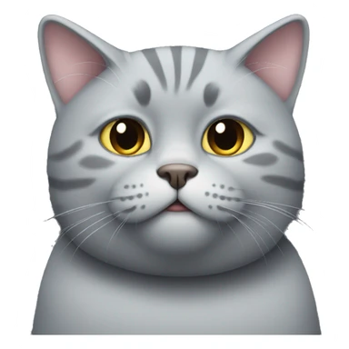 A fat grey cat sticker