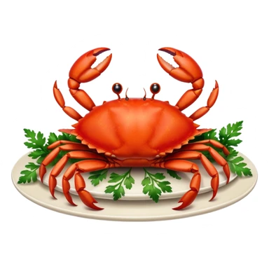 crab on platter  sticker