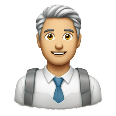 Büroangestellter mit grauen haaren mann sticker