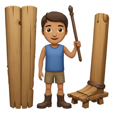male wooden leg sticker