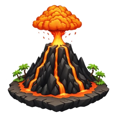 volcano flying island sticker