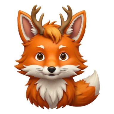 Fox with antlers sticker