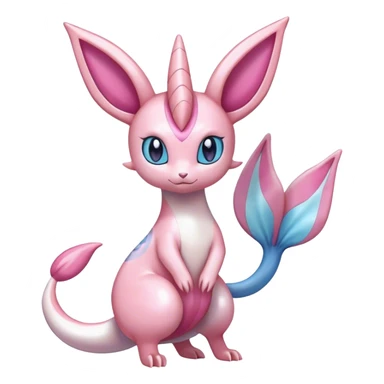 Shiny Cute Milotic-Sylveon-Espeon-Vaporeon-Dragonair-Pokémon-hybrid-fusion full body sticker