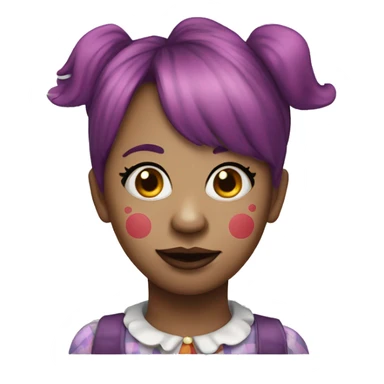 Female clown with pig nose and bangs sticker