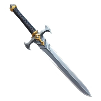 iOS emoji, minimal dark sword, flat design, fantasy sticker