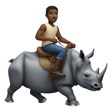 Black man riding a rhino sticker