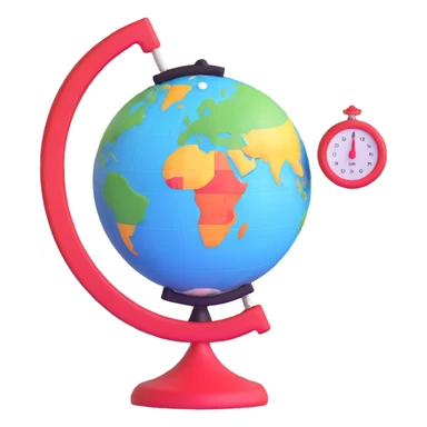 globe with a thermometer sticker