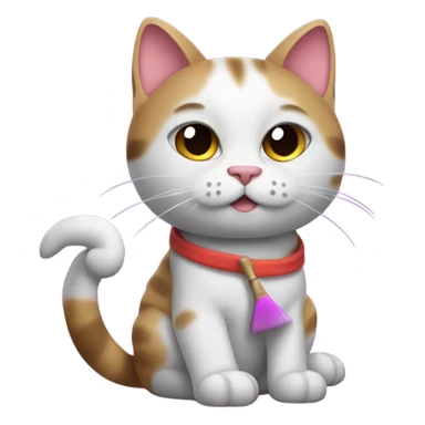 A cute cat who draws with a brush sticker