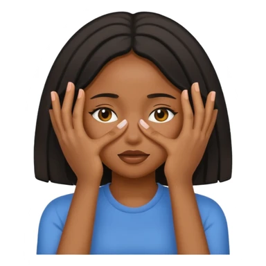Black Girl covering her eyes with hands sticker