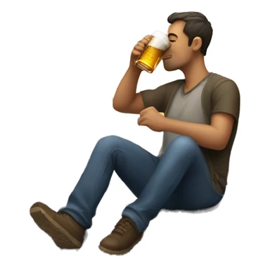 A man drinking a beer on the roof of a building sticker