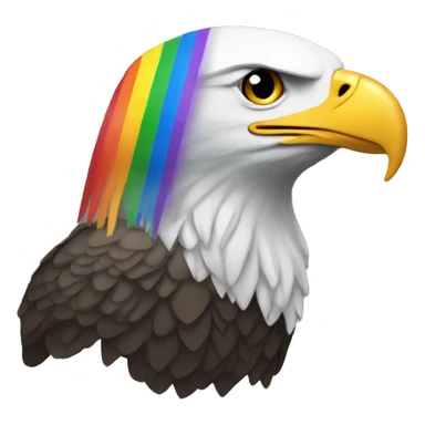 bald eagle with rainbow (pride flag) colors instead of normal colors sticker
