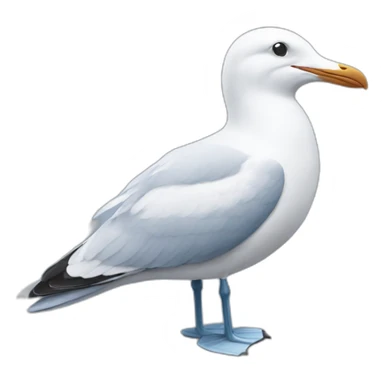 Blue and White seagull sticker
