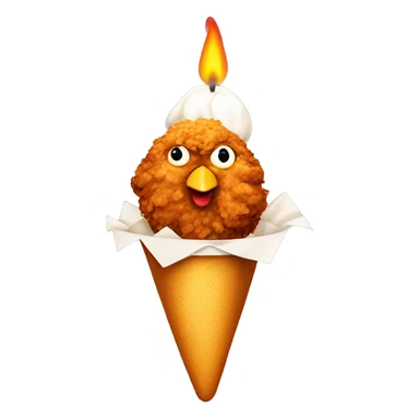 Fried chicken with a birthday candle on top sticker