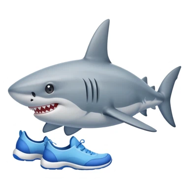 small shark with blue shoes sticker