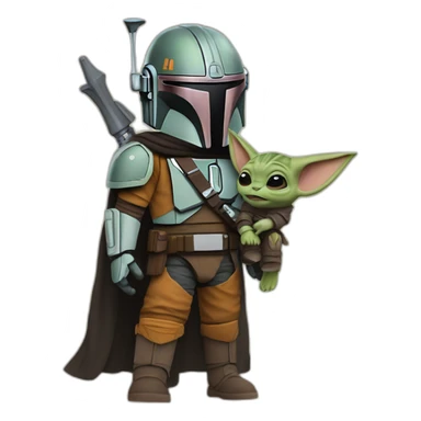 Mandalorian and Grogu sticker