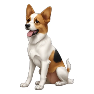 Chien et papillon  sticker