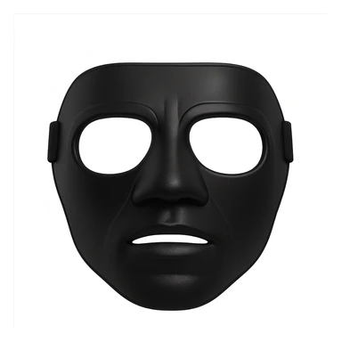 protective black sports mask similar to Kyrie Irving's, basketball gear, simple and bold, front view sticker