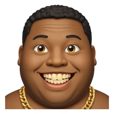 Fat black man missing half of front tooth sticker