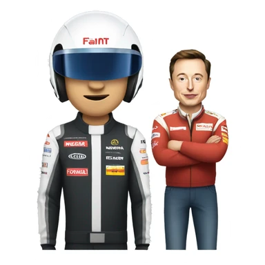 F1 racing with elon musk sticker