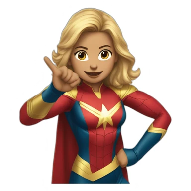 Miss marvel Put finger hand in the air sticker