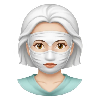 Mujer con mascarilla blanca sticker