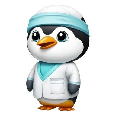 Penguin wearing surgical scrubs sticker
