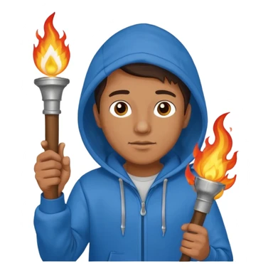 blue hoodie man The torchbearer sticker