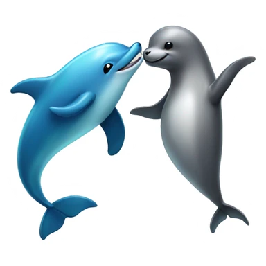 Dancing dolphin and seal sticker