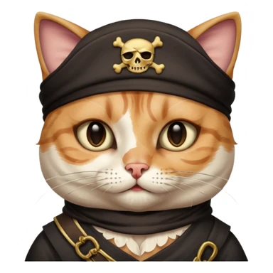 pirate cat with human body one eye mask sticker