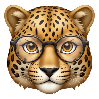 Leopard with glasses  sticker