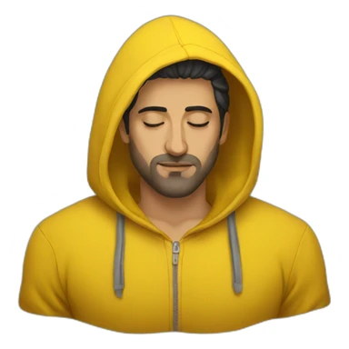 Armenian men  with yellow hoodie sleeping sticker