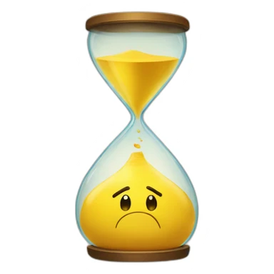 big yellow emoji looking at hourglass sticker