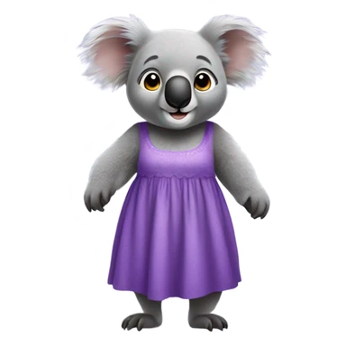 Koala wearing purple dress sticker