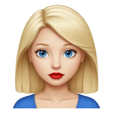 blond hair red lipstick girl sticker