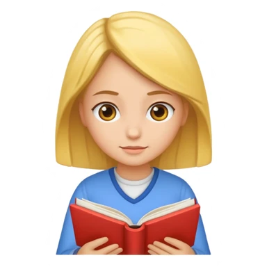 A girl reading book sticker